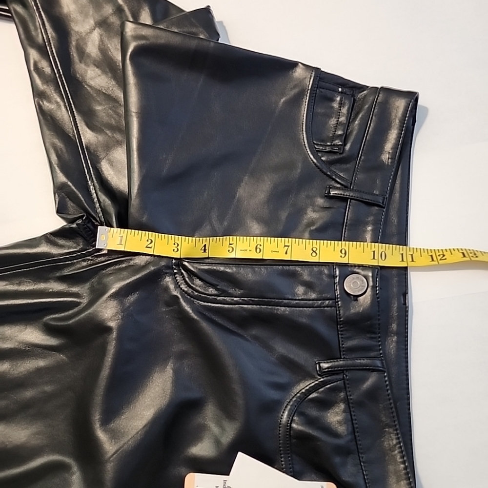 Joie Limited Edition women's faux leather straight leg pant in black, size 2, - Picture 16 of 16